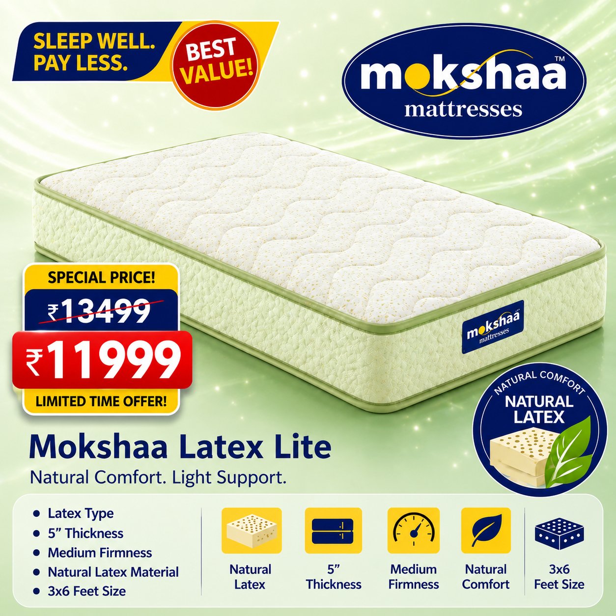 Mokshaa Latex Lite Mattress