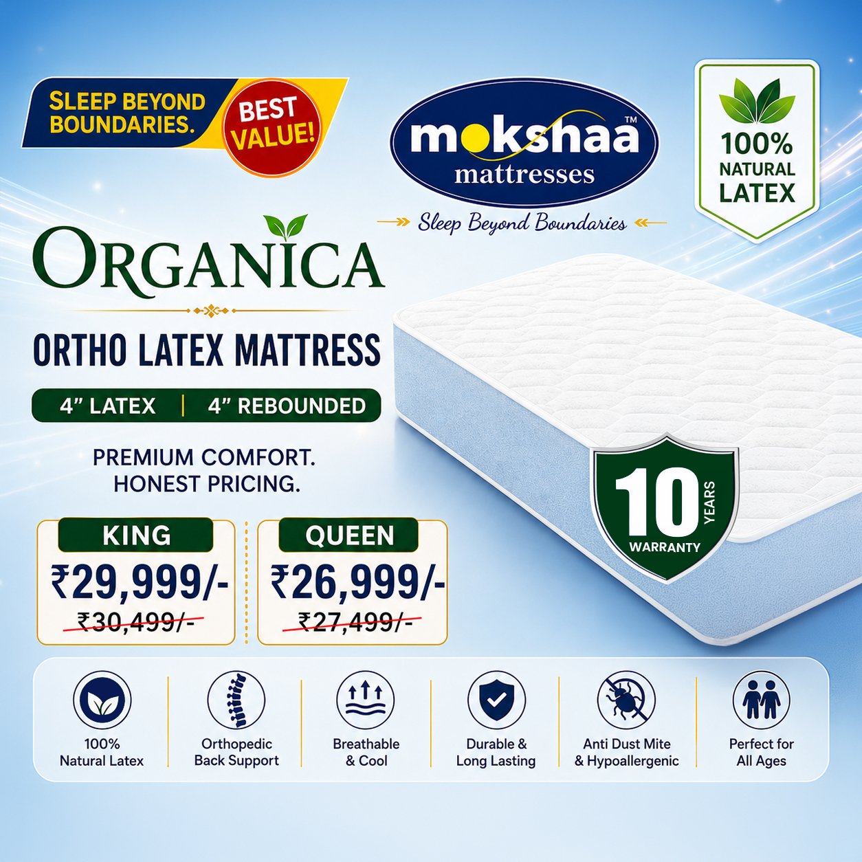 Mokshaa Organica Ortho Latex Mattress